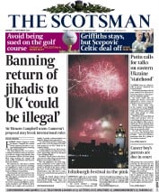 The Scotsman (UK) Newspaper Front Page for 1 September 2014