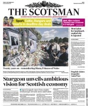 The Scotsman (UK) Newspaper Front Page for 1 September 2017