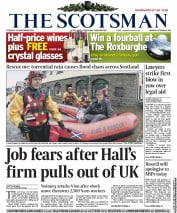 The Scotsman (UK) Newspaper Front Page for 20 November 2012