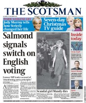 The Scotsman (UK) Newspaper Front Page for 20 December 2014