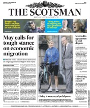 The Scotsman (UK) Newspaper Front Page for 20 September 2016
