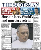 The Scotsman (UK) Newspaper Front Page for 21 December 2012