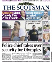 The Scotsman (UK) Newspaper Front Page for 21 July 2012