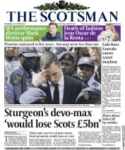 The Scotsman (UK) Newspaper Front Page for 22 October 2014