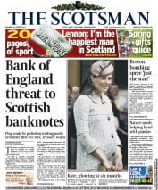 The Scotsman Newspaper Front Page (UK) for 22 April 2013