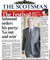 The Scotsman (UK) Newspaper Front Page for 22 August 2014