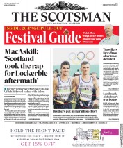 The Scotsman (UK) Newspaper Front Page for 22 August 2016
