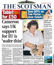 The Scotsman (UK) Newspaper Front Page for 23 January 2013