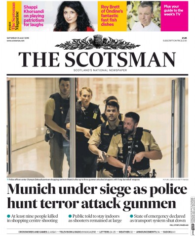 The Scotsman Newspaper Front Page (UK) for 23 July 2016