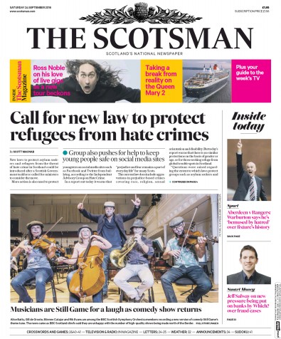 The Scotsman Newspaper Front Page (UK) for 24 September 2016