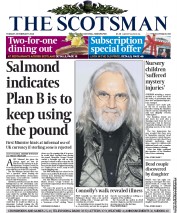 The Scotsman Newspaper Front Page (UK) for 25 February 2014