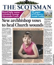 The Scotsman Newspaper Front Page (UK) for 25 July 2013