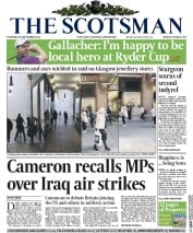 The Scotsman (UK) Newspaper Front Page for 25 September 2014