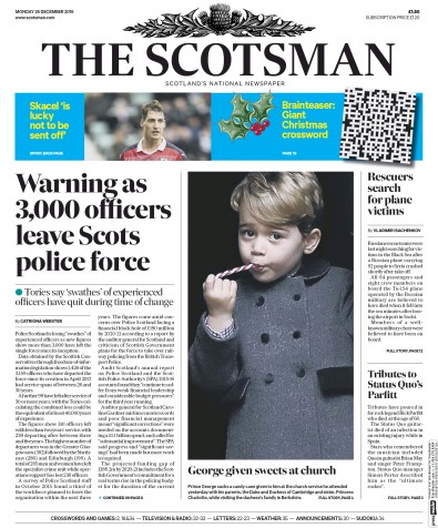 The Scotsman Newspaper Front Page (UK) for 26 December 2016