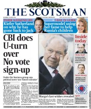 The Scotsman Newspaper Front Page (UK) for 26 April 2014