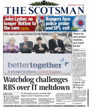 The Scotsman (UK) Newspaper Front Page for 26 June 2012
