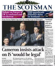 The Scotsman (UK) Newspaper Front Page for 26 September 2014
