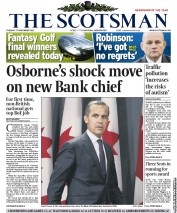 The Scotsman Newspaper Front Page (UK) for 27 November 2012