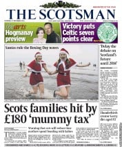 The Scotsman (UK) Newspaper Front Page for 27 December 2012