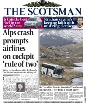 The Scotsman (UK) Newspaper Front Page for 27 March 2015