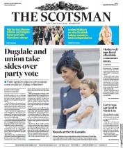The Scotsman (UK) Newspaper Front Page for 27 September 2016