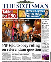The Scotsman Newspaper Front Page (UK) for 28 January 2013