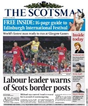 The Scotsman (UK) Newspaper Front Page for 28 June 2014