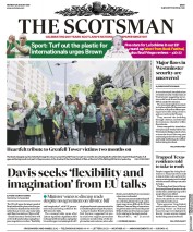 The Scotsman (UK) Newspaper Front Page for 28 August 2017