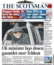 The Scotsman Newspaper Front Page (UK) for 29 October 2012
