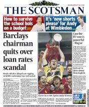 The Scotsman Newspaper Front Page (UK) for 2 July 2012
