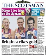 The Scotsman (UK) Newspaper Front Page for 2 August 2012