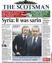 The Scotsman (UK) Newspaper Front Page for 2 September 2013