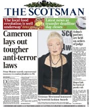 The Scotsman Newspaper Front Page (UK) for 2 September 2014