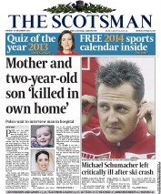 The Scotsman (UK) Newspaper Front Page for 30 December 2013