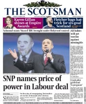 The Scotsman Newspaper Front Page (UK) for 30 March 2015