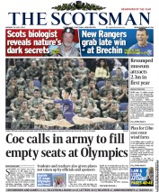 The Scotsman (UK) Newspaper Front Page for 30 July 2012
