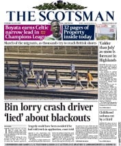 The Scotsman (UK) Newspaper Front Page for 30 July 2015