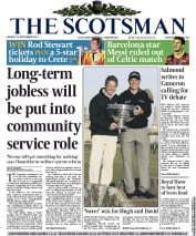 The Scotsman Newspaper Front Page (UK) for 30 September 2013