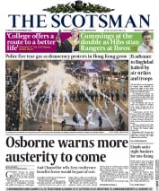 The Scotsman (UK) Newspaper Front Page for 30 September 2014