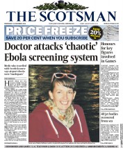 The Scotsman (UK) Newspaper Front Page for 31 December 2014