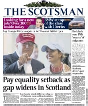 The Scotsman (UK) Newspaper Front Page for 31 July 2015