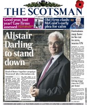 The Scotsman (UK) Newspaper Front Page for 3 November 2014