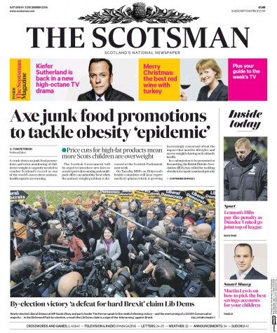 The Scotsman Newspaper Front Page (UK) for 3 December 2016