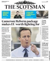 The Scotsman (UK) Newspaper Front Page for 3 February 2016