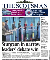 The Scotsman (UK) Newspaper Front Page for 3 April 2015
