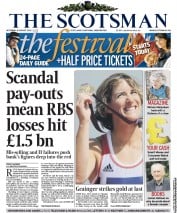 The Scotsman (UK) Newspaper Front Page for 4 August 2012