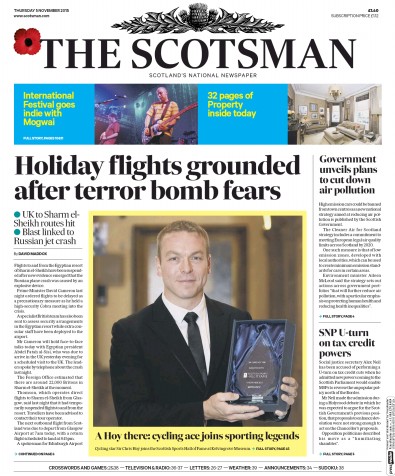 The Scotsman Newspaper Front Page (UK) for 5 November 2015