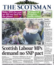 The Scotsman (UK) Newspaper Front Page for 5 March 2015