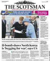 The Scotsman (UK) Newspaper Front Page for 5 September 2017