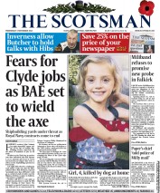 The Scotsman (UK) Newspaper Front Page for 6 November 2013